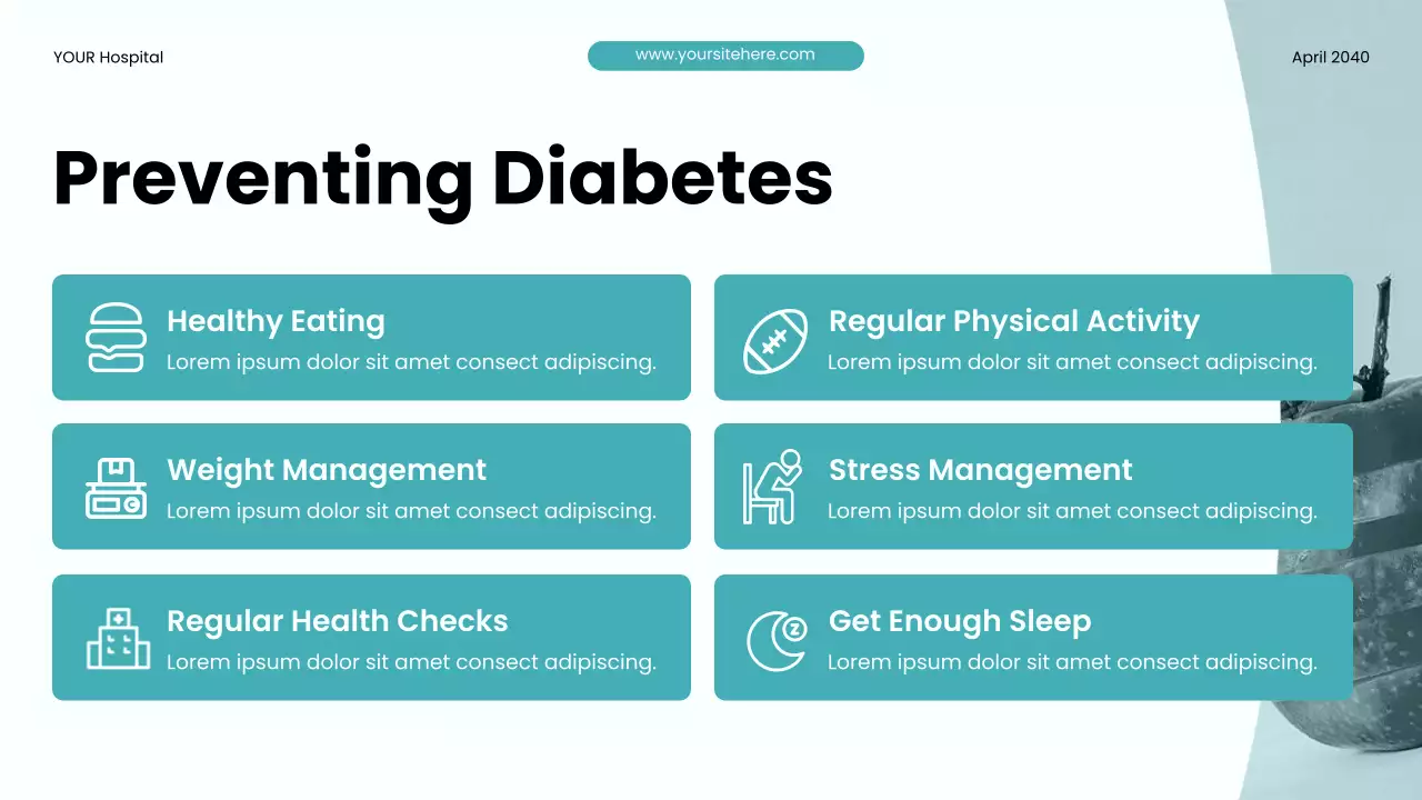 Teal Modern Health Diabetes Awareness Presentation