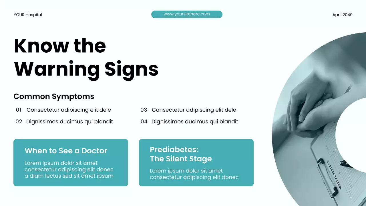 Teal Modern Health Diabetes Awareness Presentation