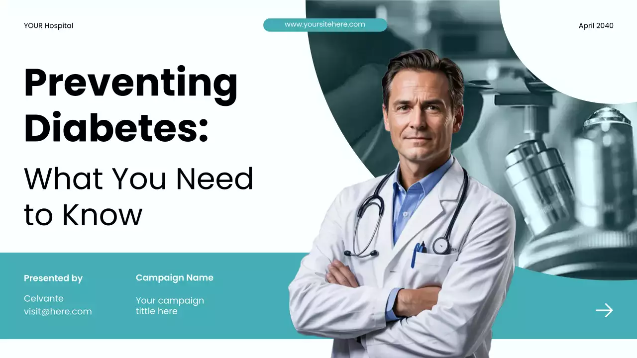 Teal Modern Health Diabetes Awareness Presentation