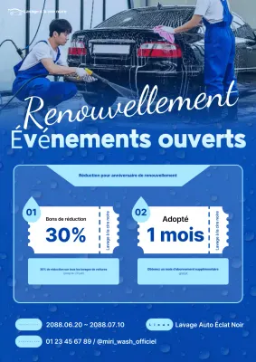 Événement d'ouverture du lave-auto Blue Modern