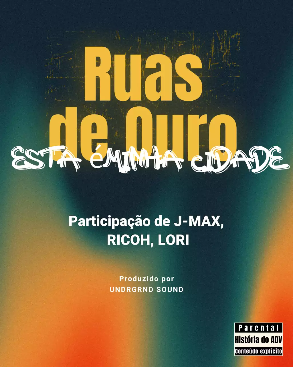 Postagem de promoção de música urbana dourada no Instagram