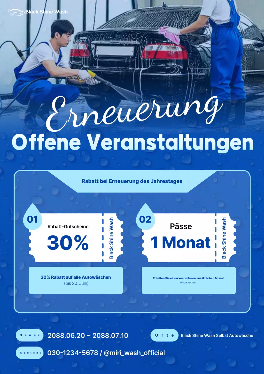 Eröffnungsveranstaltung der Blue Modern Car Wash