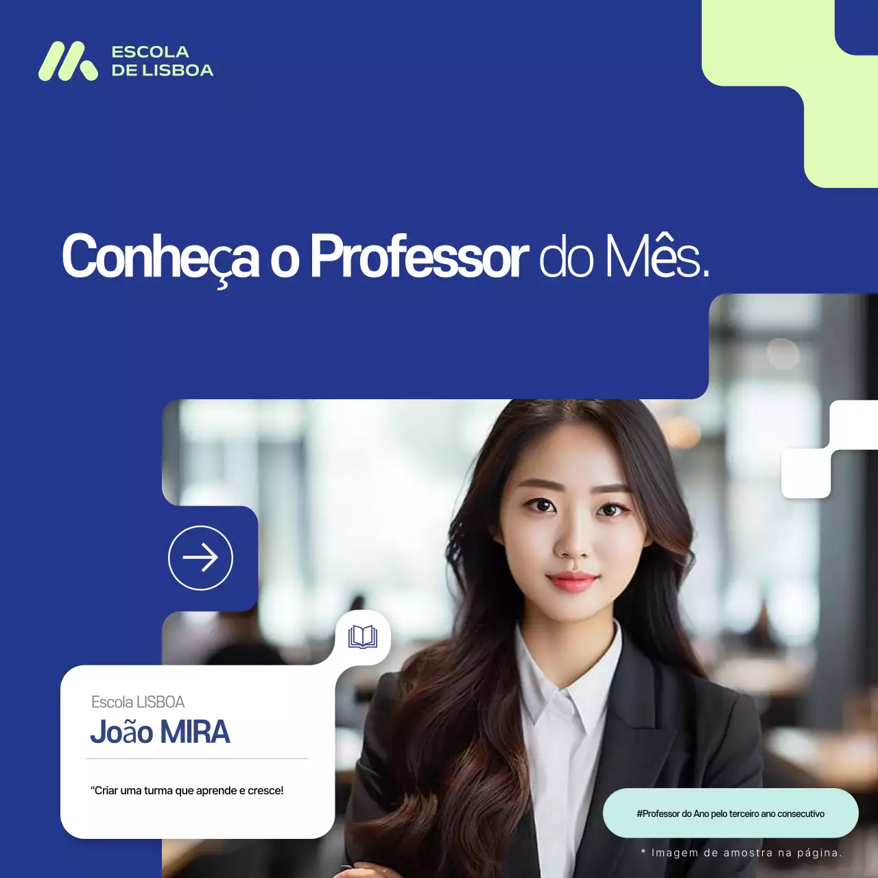 Anúncio de recrutamento de estudantes da Blue Modern Education