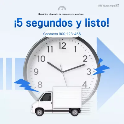 Publicidad de logística moderna azul cielo