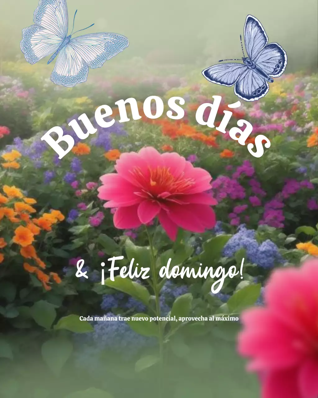 Tarjeta de felicitación floral matutina colorida (publicación de Instagram)