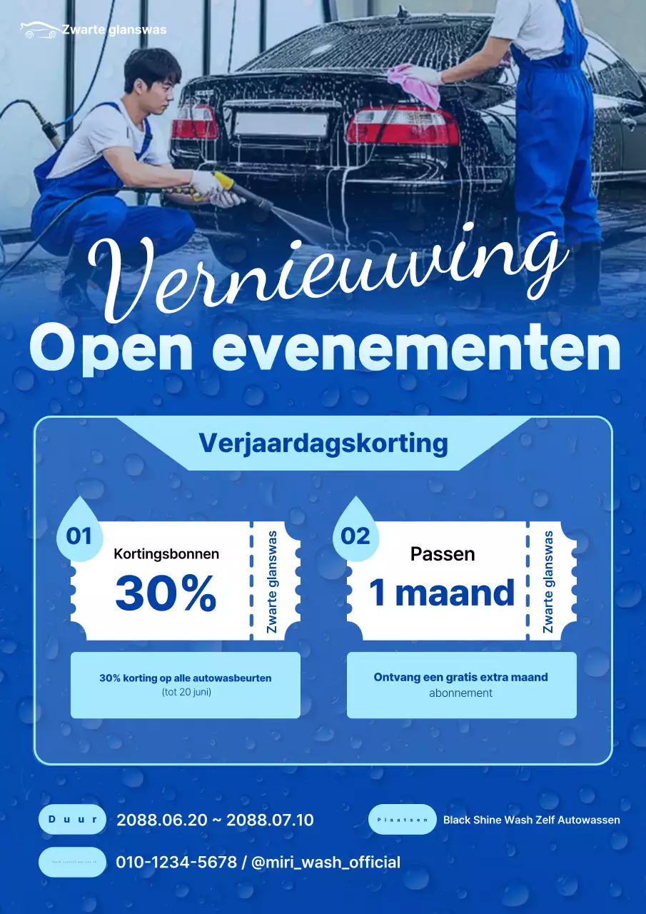 Openingsevenement Blue Modern Car Wash