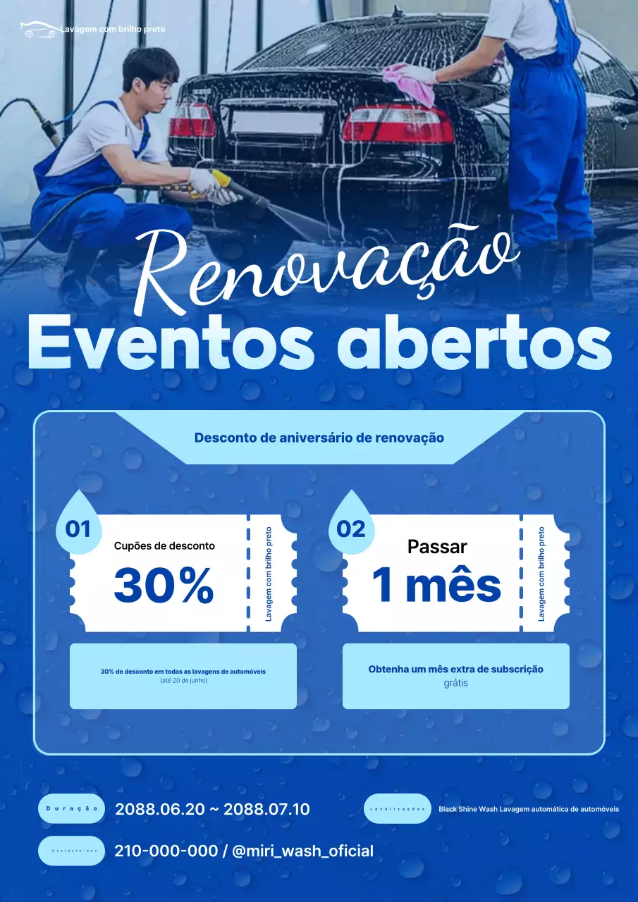 Evento de abertura do Blue Modern Car Wash