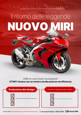 Promozione moto moderna rossa