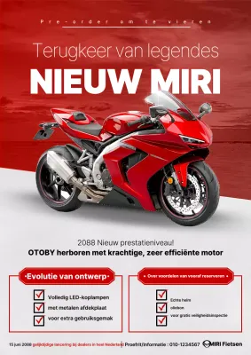 Rode moderne motorfietspromotie