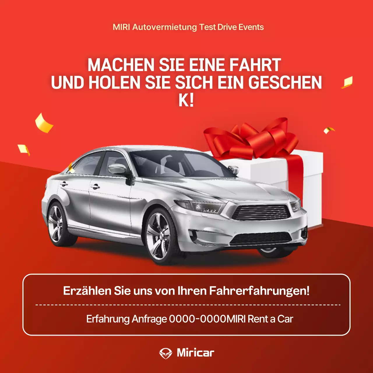 Rotes modernes Auto-Angebot