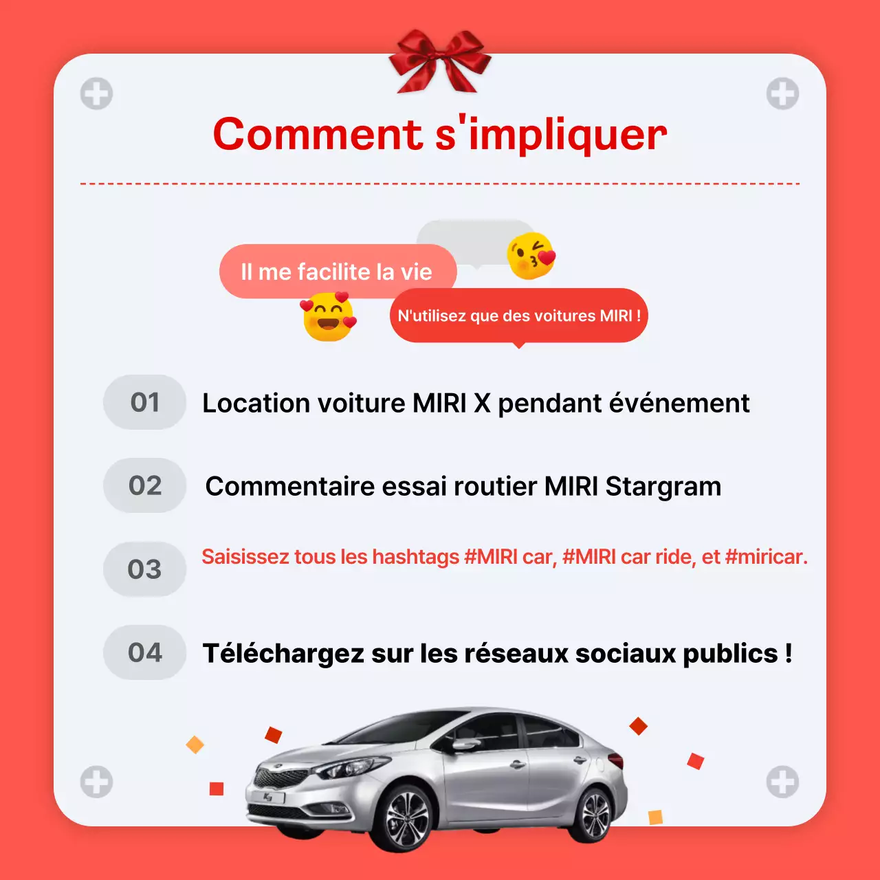 Promotion de voitures modernes rouges