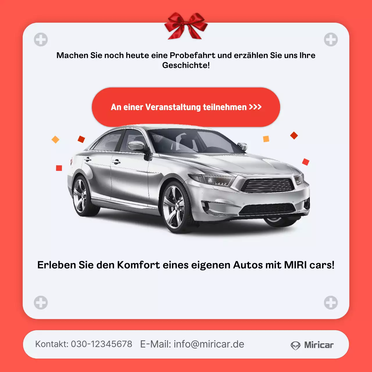 Rotes modernes Auto-Angebot
