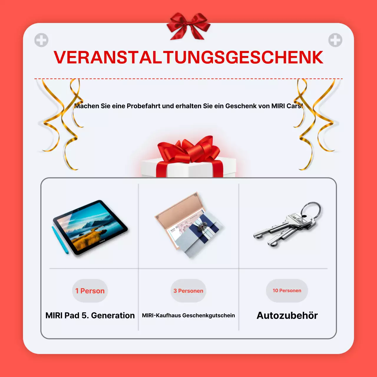 Rotes modernes Auto-Angebot