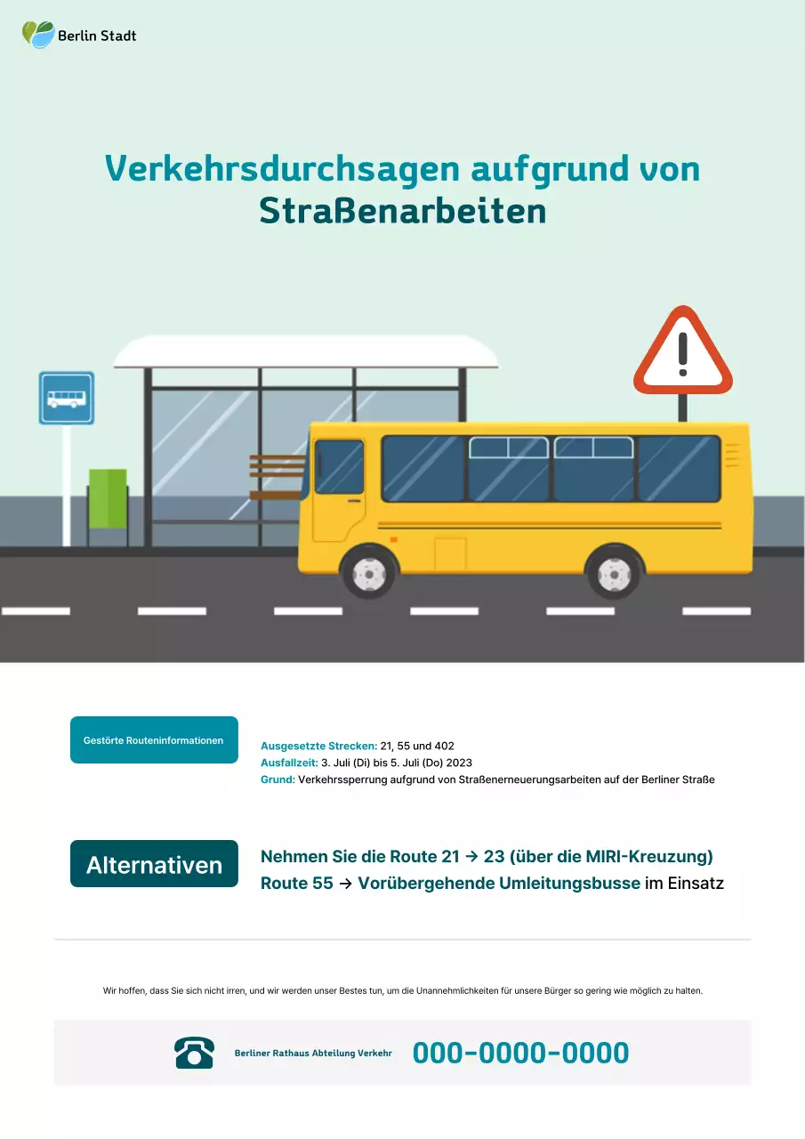 Mint Simple Verkehrsinformationshinweis