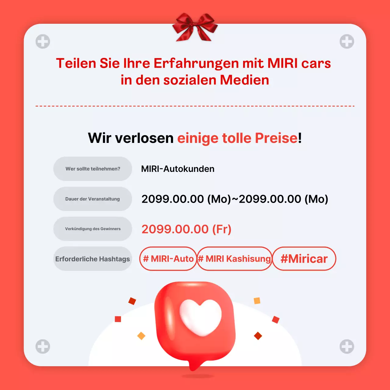 Rotes modernes Auto-Angebot