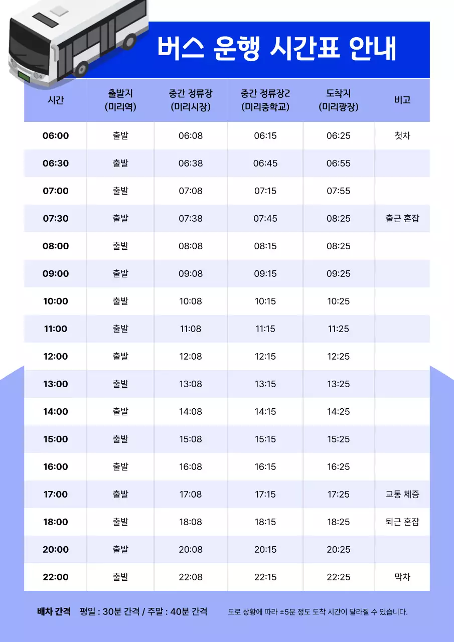 파랑 기본 교통 안내