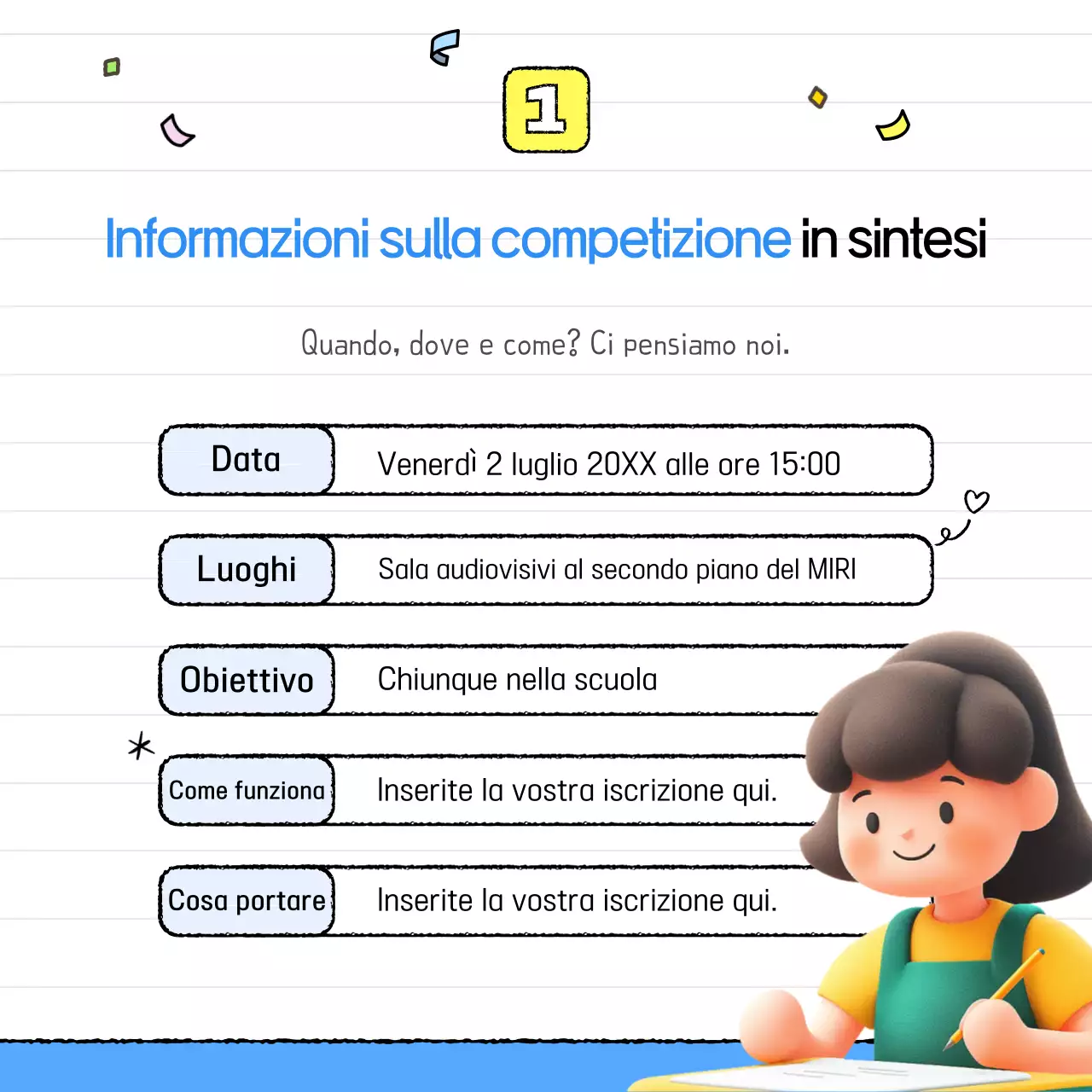 Evento del concorso a quiz Yellow Baby