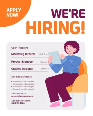 Orange Modern Hiring Announcement Instagram Post