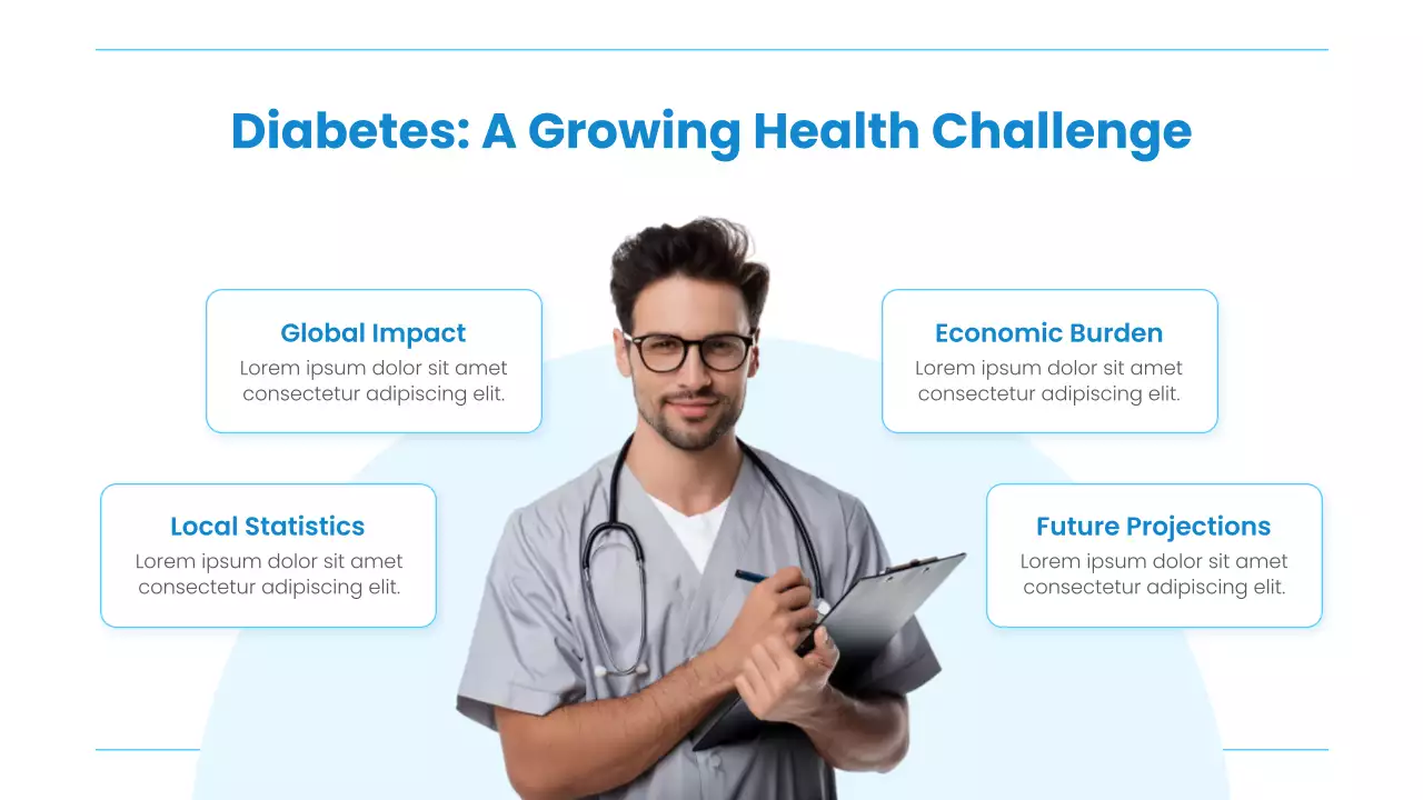 Blue Modern Health Diabetes Awareness Presentation