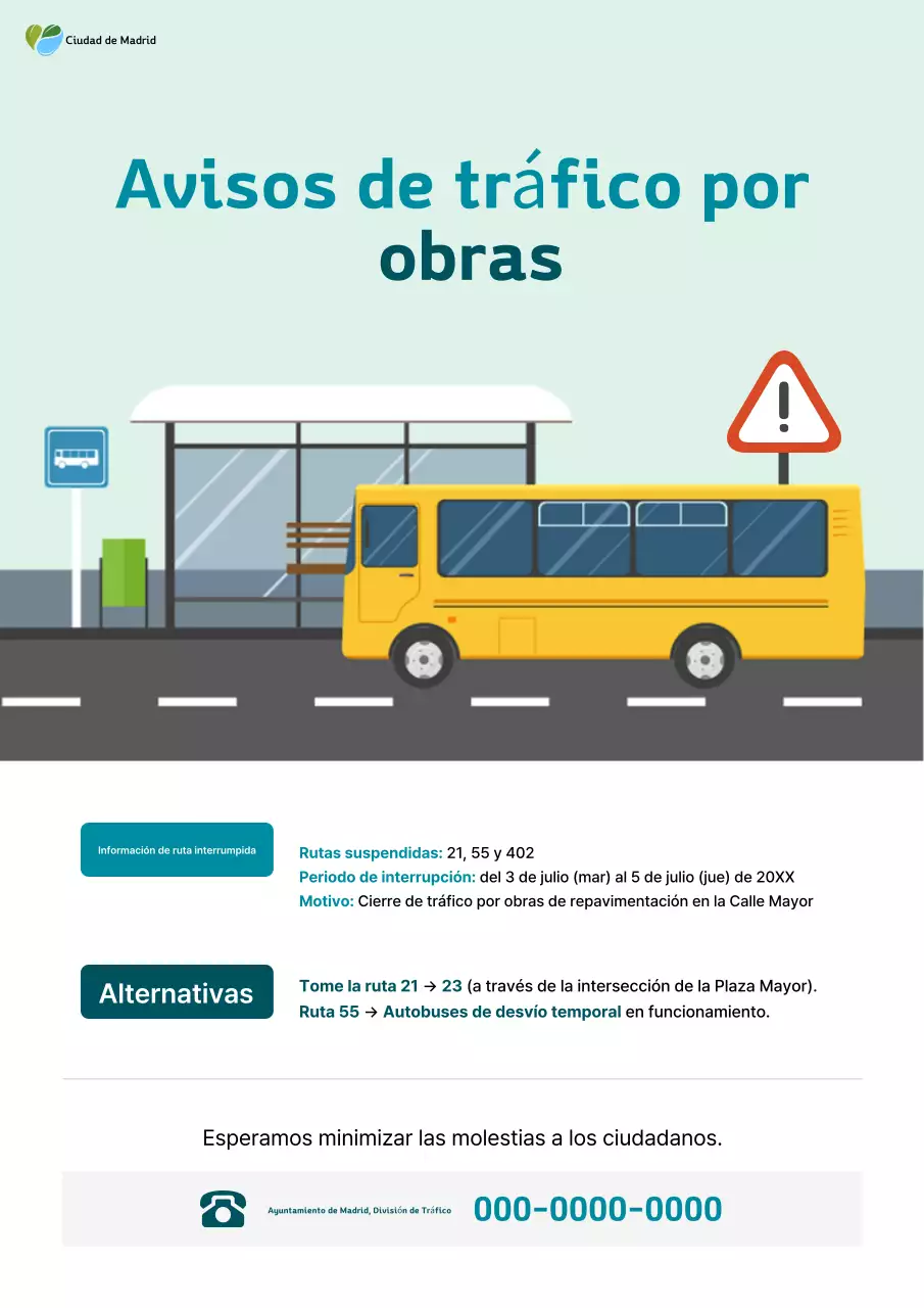 Aviso de información de tráfico simple de Mint