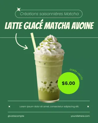 promotion de boissons vertes modernes