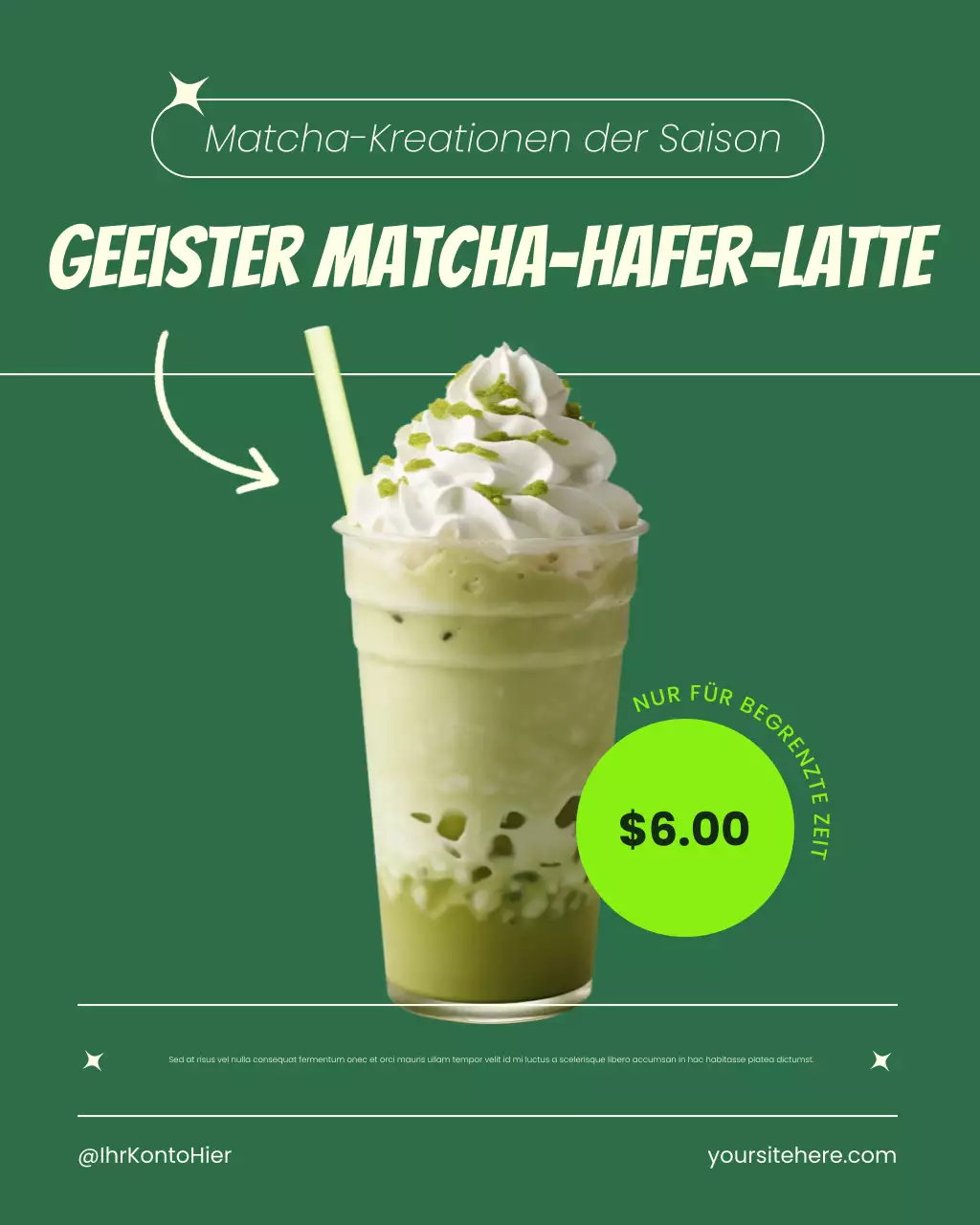 grüne moderne Getränkewerbung