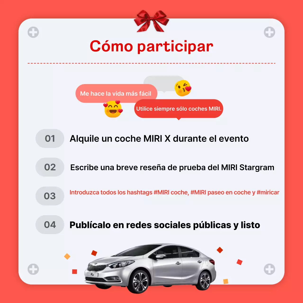 Promoción de coches modernos rojos