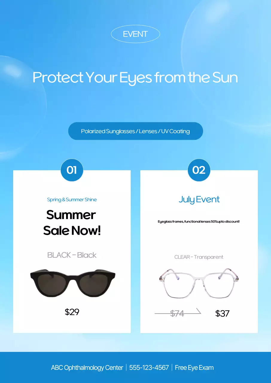 Iklan Kacamata Modern Biru