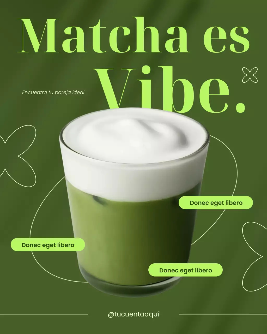 Publicación de Instagram para promocionar el estado de ánimo con Matcha moderno y ecológico