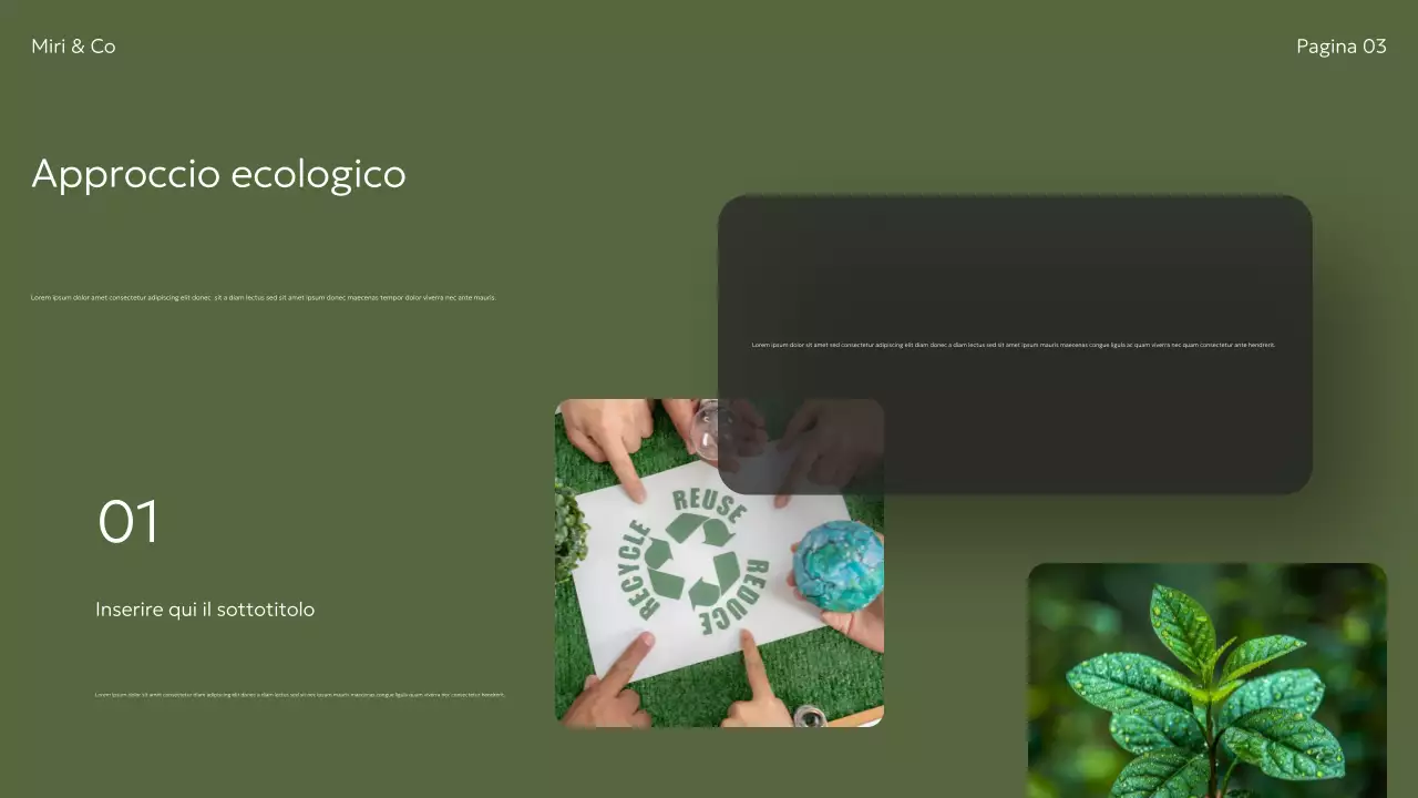 Annuncio sulla sostenibilità moderna e verde