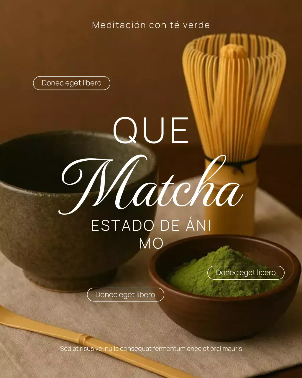 Publicación de Instagram sobre la promoción del matcha tradicional marrón