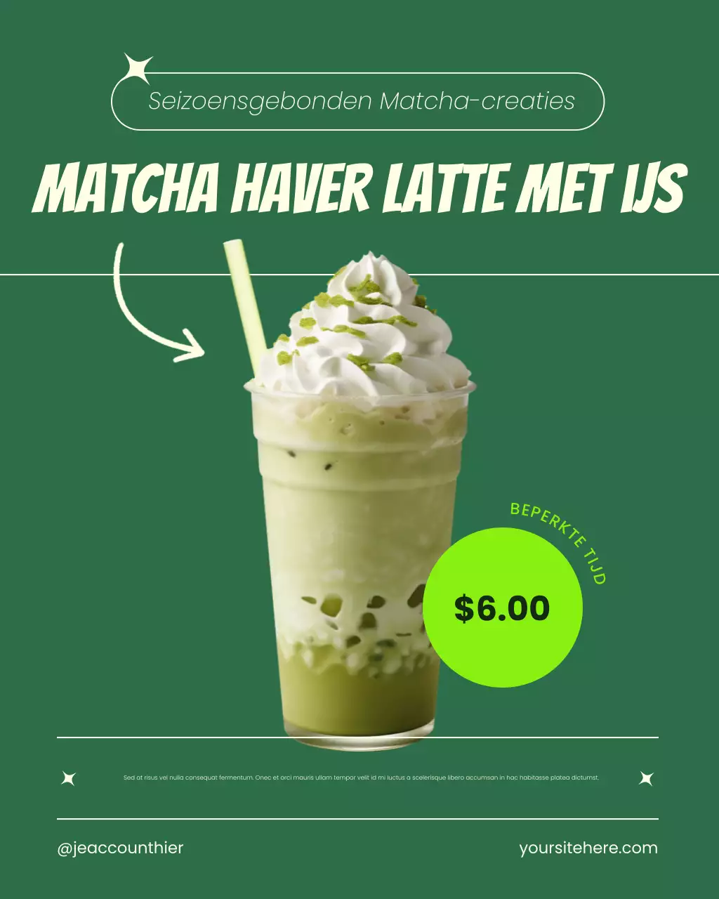 groene moderne drankpromotie