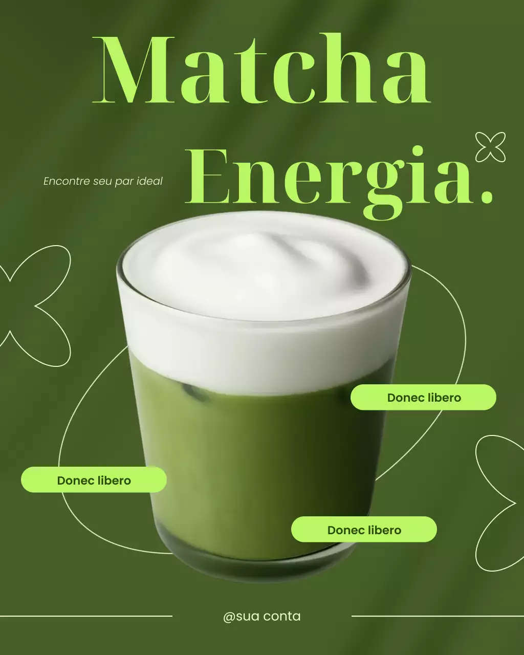 Postagem promocional do Instagram com clima de Matcha moderno e verde
