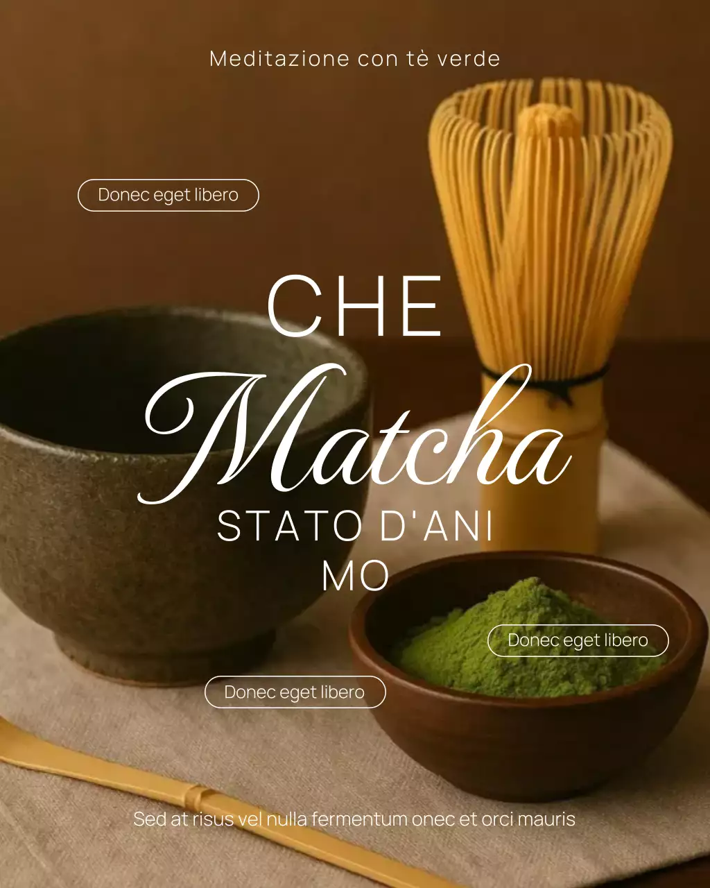 Post di Instagram sulla promozione del Matcha tradizionale marrone