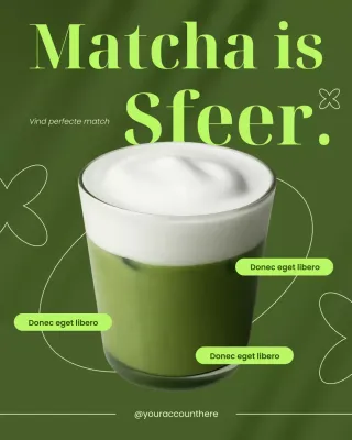 Instagram-bericht over de Green Modern Matcha Mood-promotie