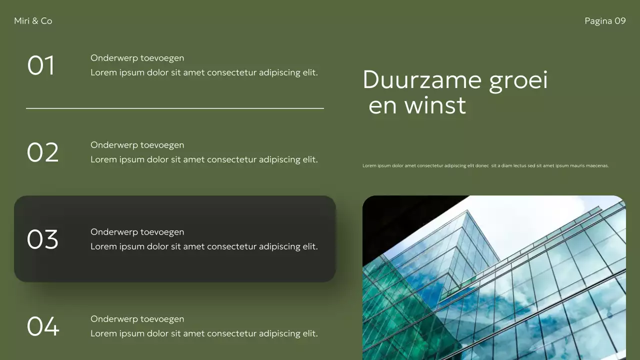 Aankondiging Groene Moderne Duurzaamheid