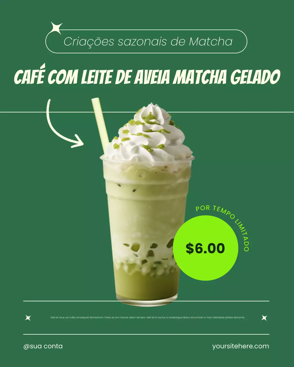 promoção de bebidas verdes modernas