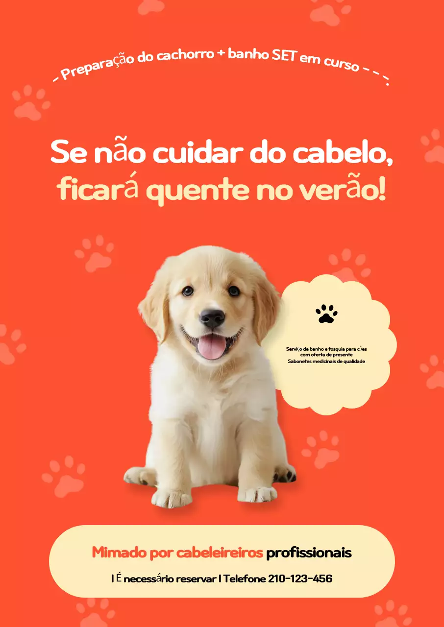 Anúncio de limpeza de animais de estimação laranja