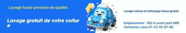 Publicité pour le lave-auto Blue Baby