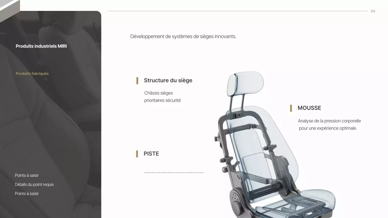 Proposition de l'industrie des sièges auto modernes gris