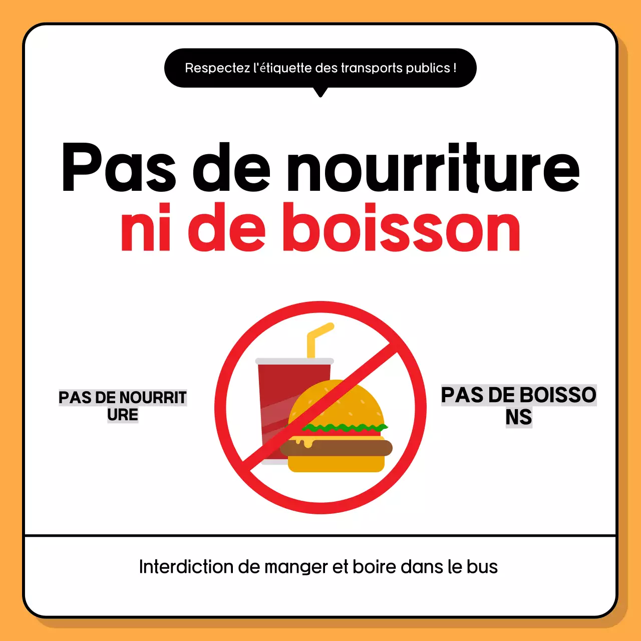 Avis sur l'interdiction de la consommation d'aliments orange