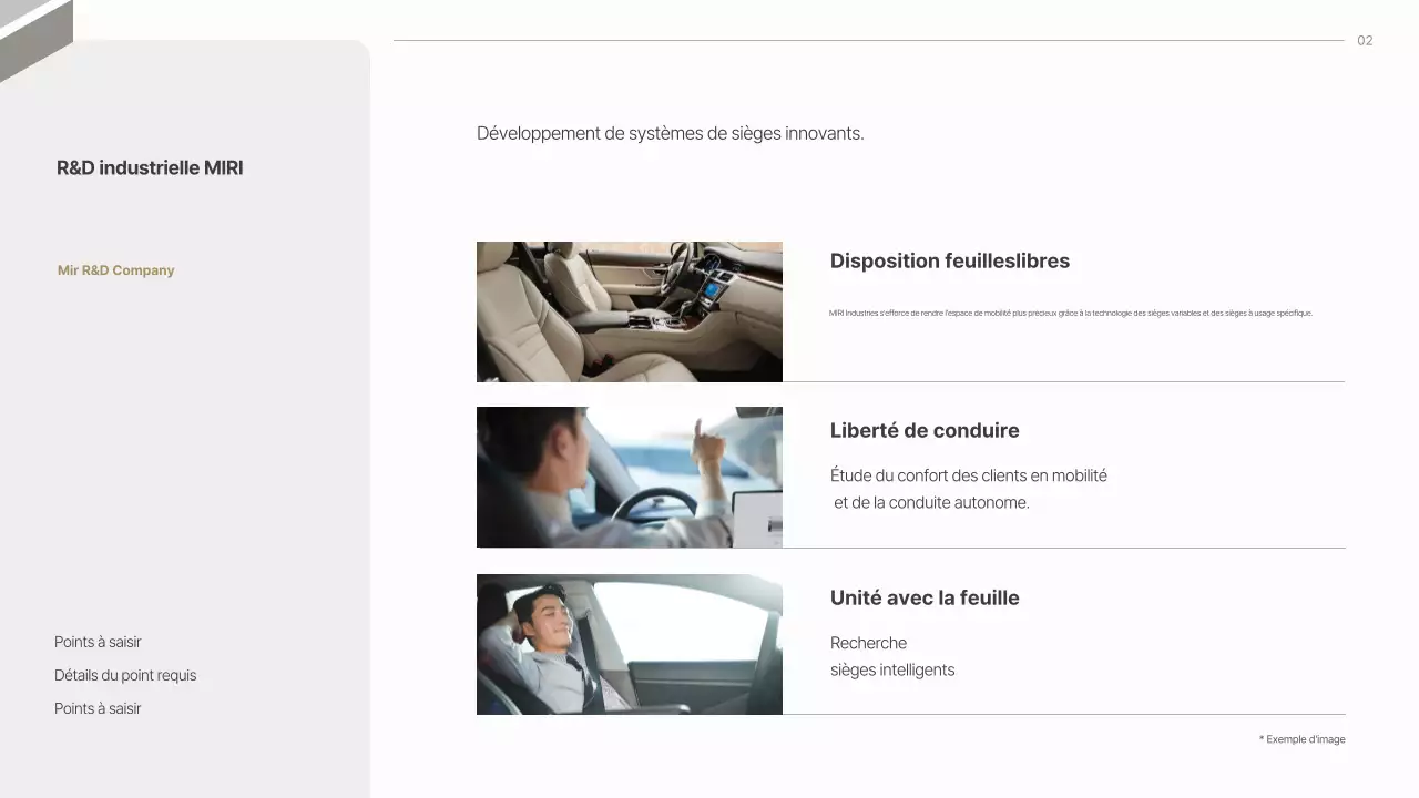 Proposition de l'industrie des sièges auto modernes gris