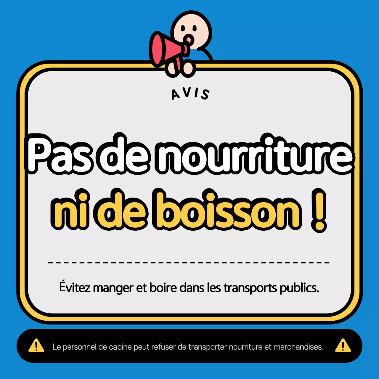 Avis d'interdiction de consommation d'aliments Blue Clean