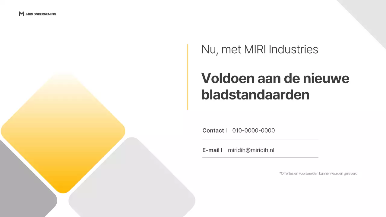 Eenvoudig voorstel voor de gele auto-industrie