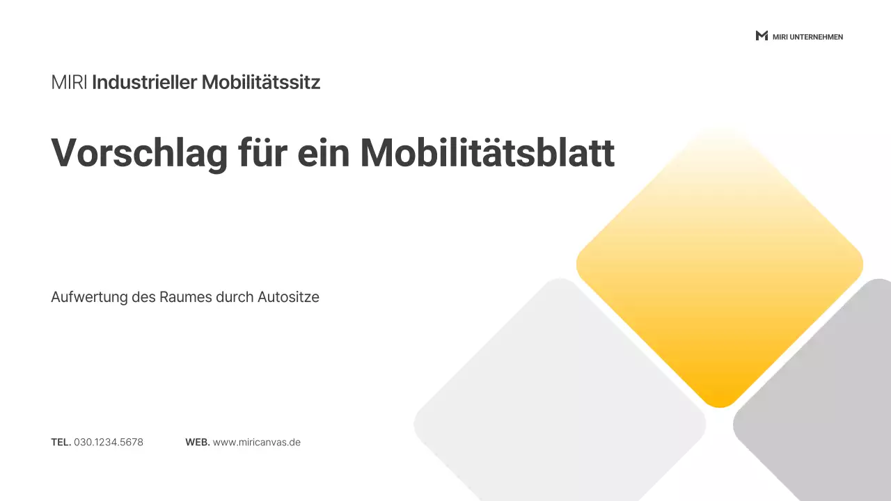 Einfacher gelber Vorschlag für die Automobilindustrie