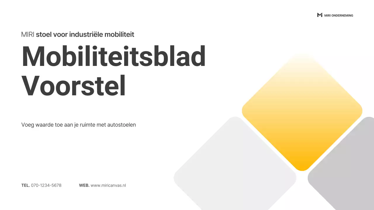 Eenvoudig voorstel voor de gele auto-industrie