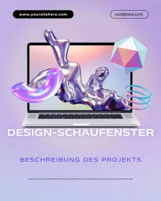 Kreatives Portfolio hebt holografischen 3D-Instagram-Beitrag hervor