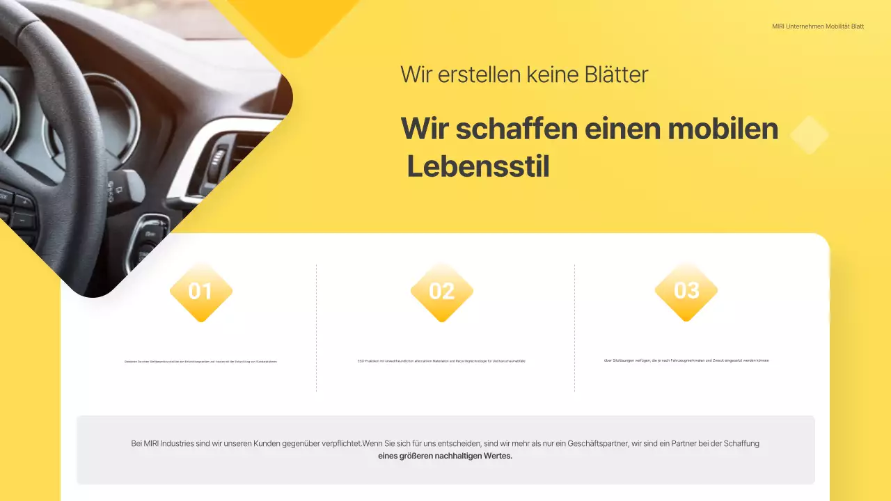 Einfacher gelber Vorschlag für die Automobilindustrie