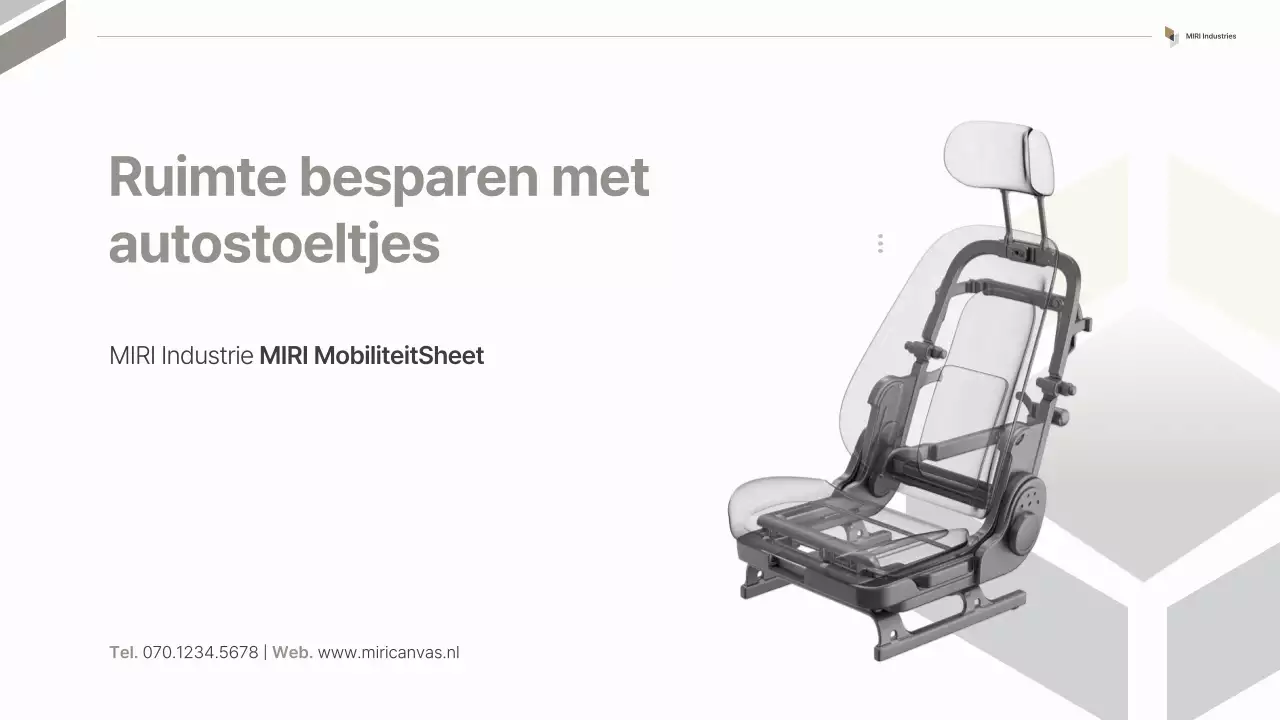Voorstel voor de grijze moderne autostoelindustrie