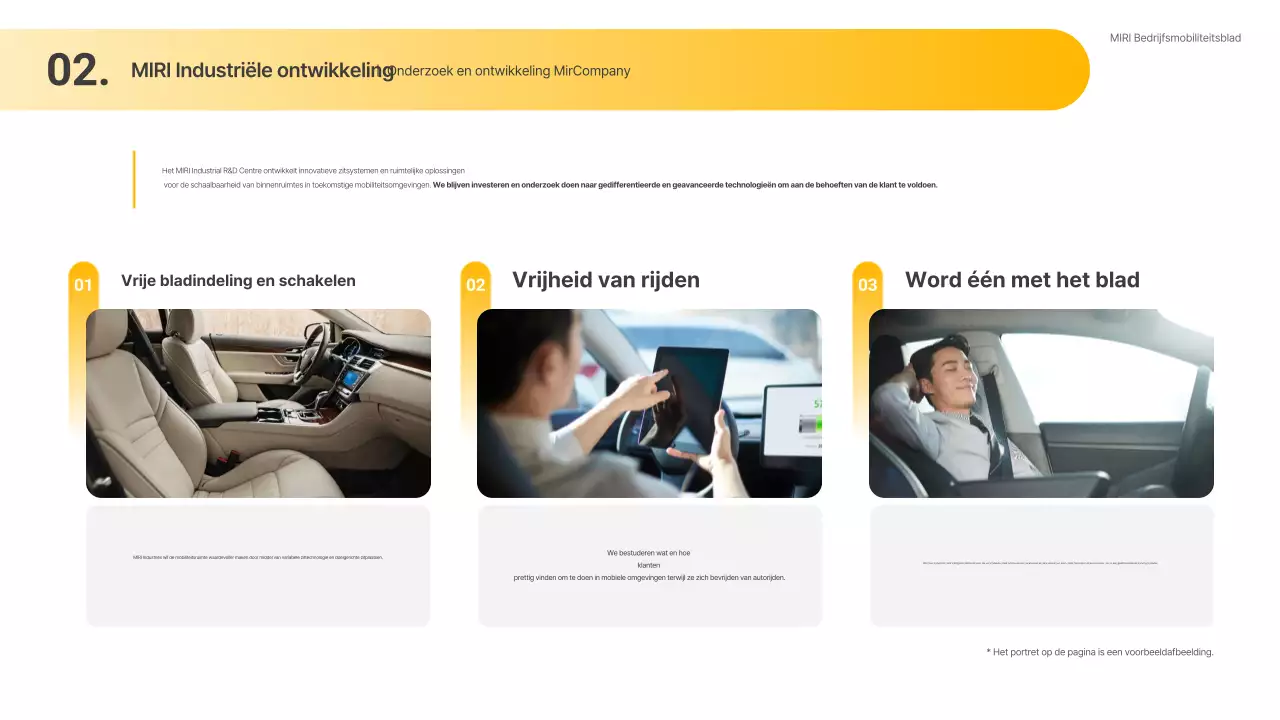 Eenvoudig voorstel voor de gele auto-industrie